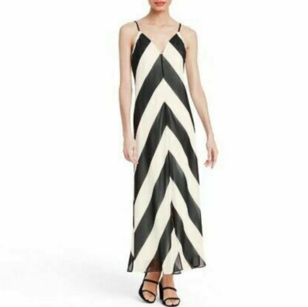 Christopher John Rogers for Target Chevron Chiffon Maxi Slip Dress size 10